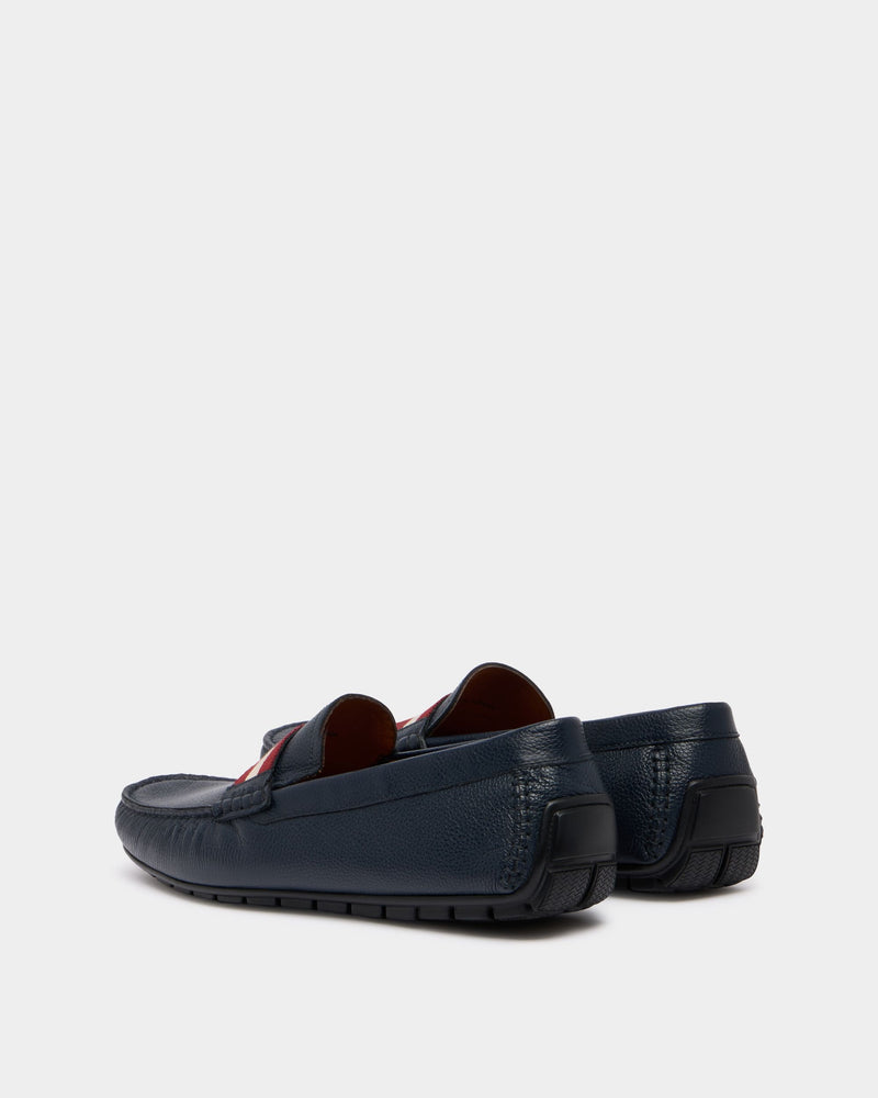 Driver in Navy Blue Grained Leather