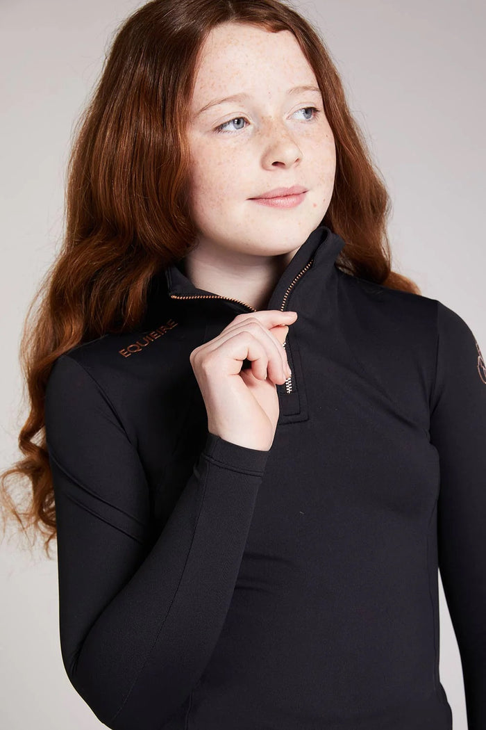 Equieire Amber Kids Base Layer- Black/ Rose Gold