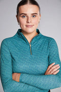 Equieire Emma Signature Sunshirt-  Green Equieire Print