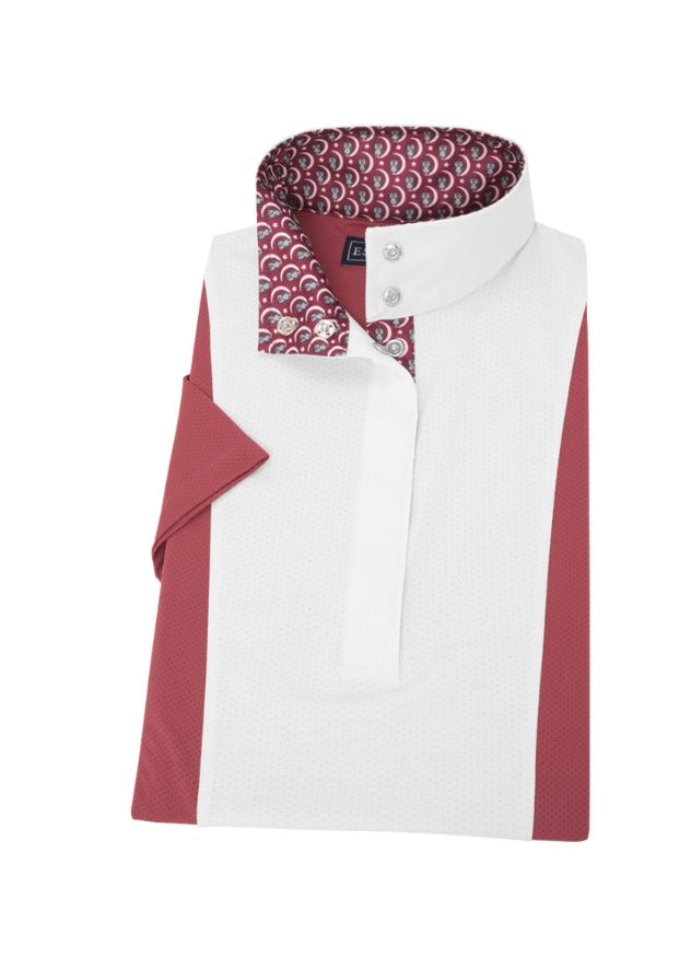 Essex Classics Performance Show Shirt SHORT SLEEVE. Burgundy CLEARANCE - LAST ONE!