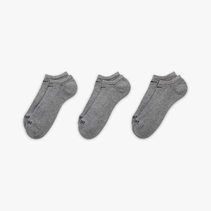 Everyday Plus Cushioned Crew Training Socks (3 pairs) in Carbon Heather/Black