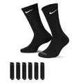 Everyday Plus Cushioned Training Crew Socks (6 Pairs) in Black/White