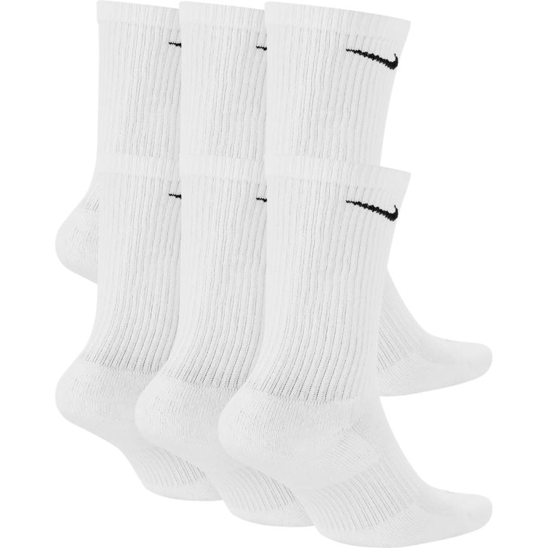 Everyday Plus Cushioned Training Crew Socks (6 Pairs) in White/Black