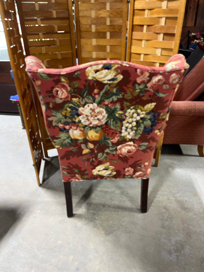 Floral Wingback Chair