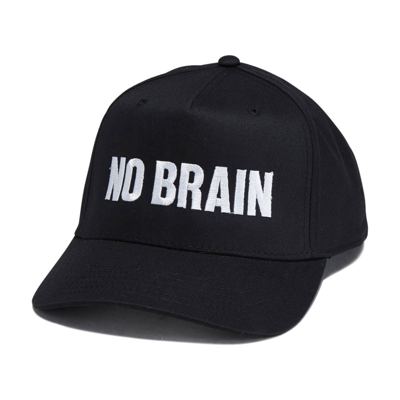 Fucking Awesome No Brain 6 Panel Snapback Hat - Black