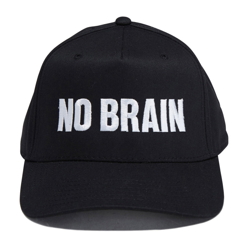 Fucking Awesome No Brain 6 Panel Snapback Hat - Black