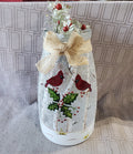 Glass Cardinal Lighted Jar