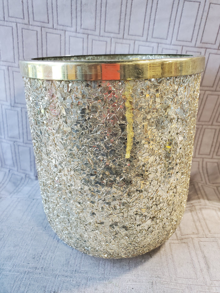 Gold Toned Mosaic Glass Vase