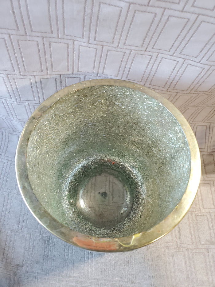 Gold Toned Mosaic Glass Vase