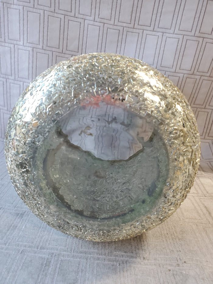 Gold Toned Mosaic Glass Vase