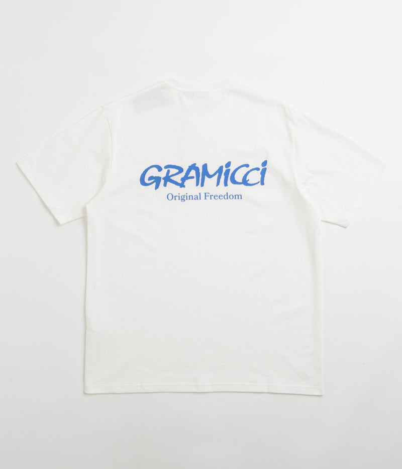 Gramicci Original Freedom T-Shirt in White and Blue