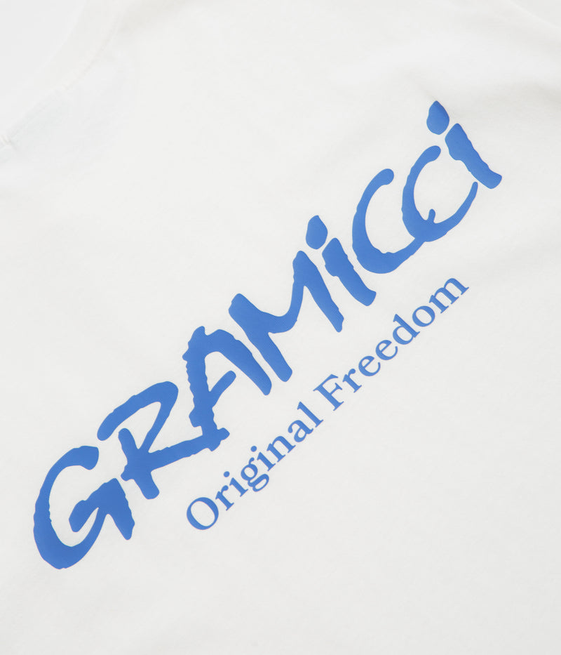 Gramicci Original Freedom T-Shirt in White and Blue