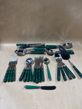 Green Flatware Set - 31 Pieces