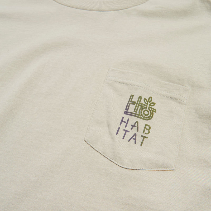 Habitat Pod Stencil Pocket T-Shirt - Off White