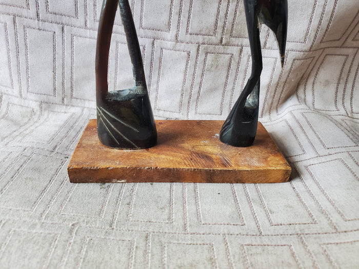 Hand Carved Water Buffalo Horn Heron Figurine (B)