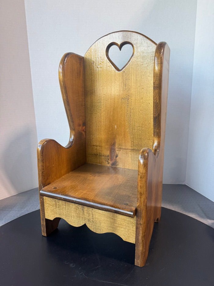 Hand Crafted Country Style Doll Wooden Wingback Chair