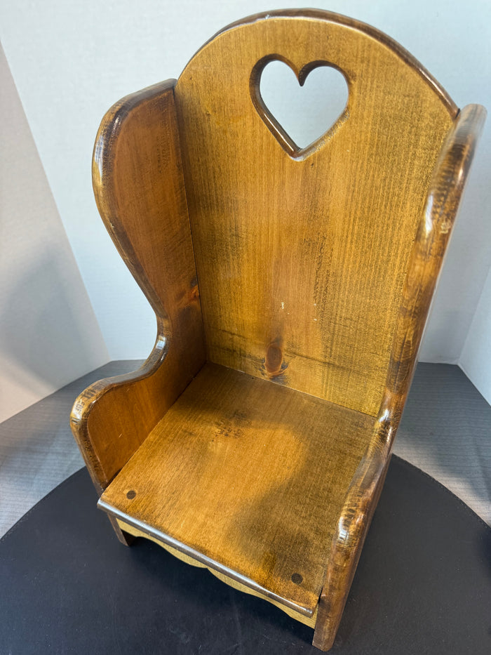 Hand Crafted Country Style Doll Wooden Wingback Chair