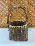Hand Crafted Woven Willow Basket with 2 Tone Finish