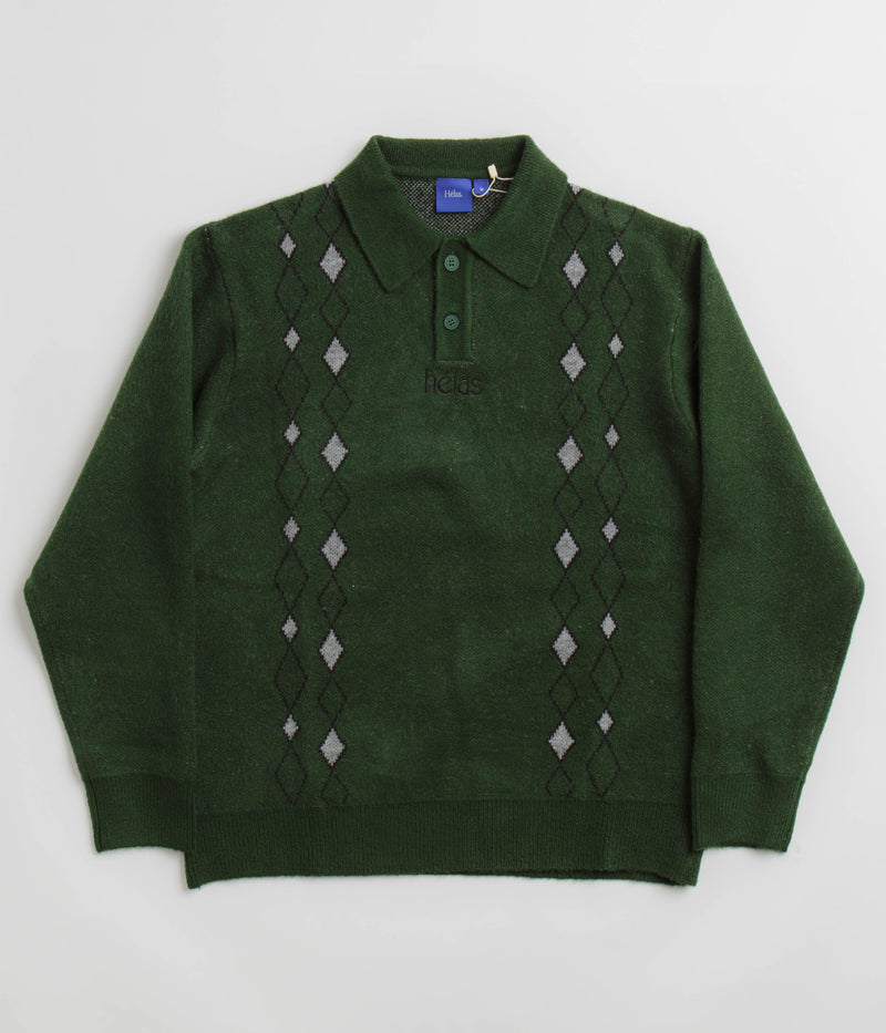 Helas Apres-Ski Polo Knit Sweatshirt in Green