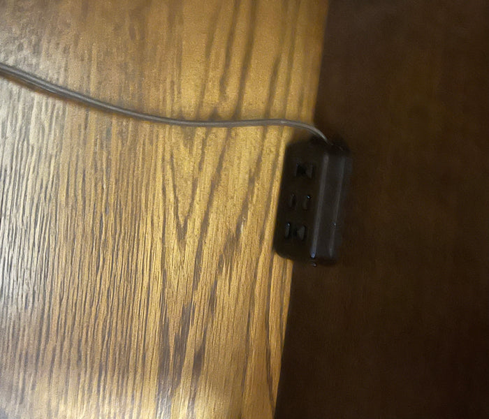 Henredon (not marked) Campaign Style Nightstand with Power Plug