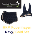 copy of HKM Kopenhagen Saddlepad & Ear Bonnet Set- Navy- Cob/ Full Size