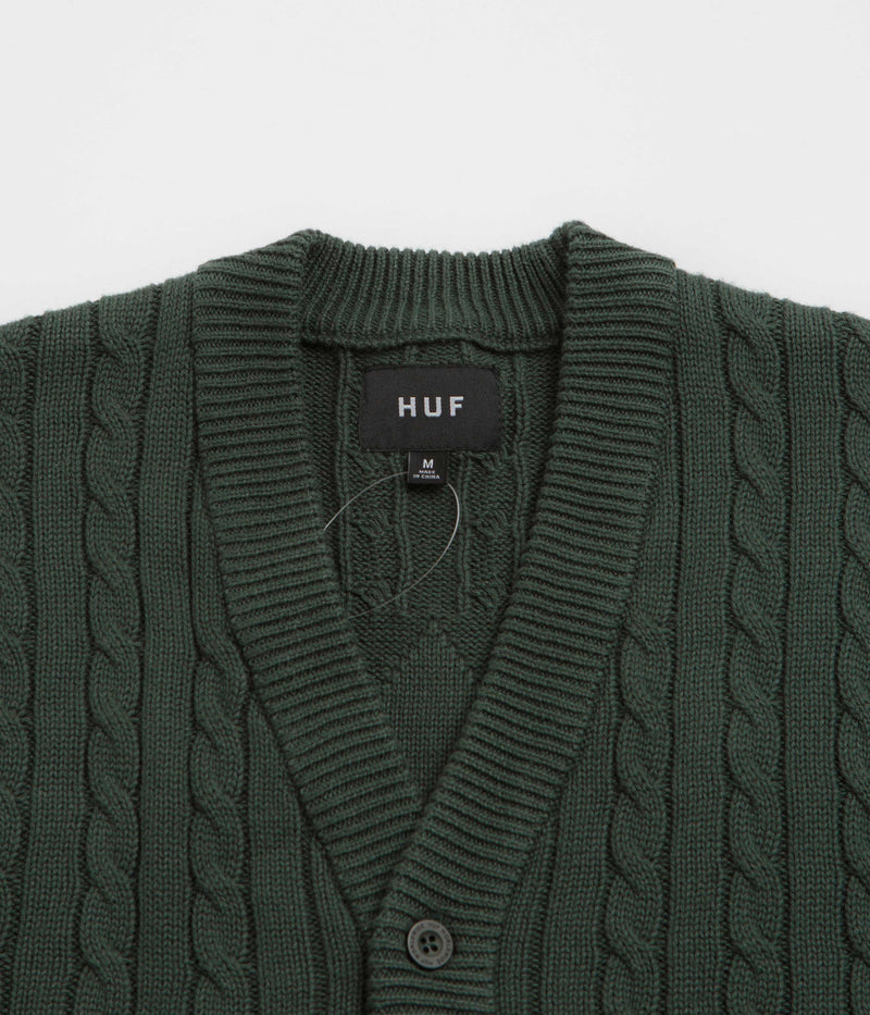 HUF TT Jacquard Cardigan in Hunter Green