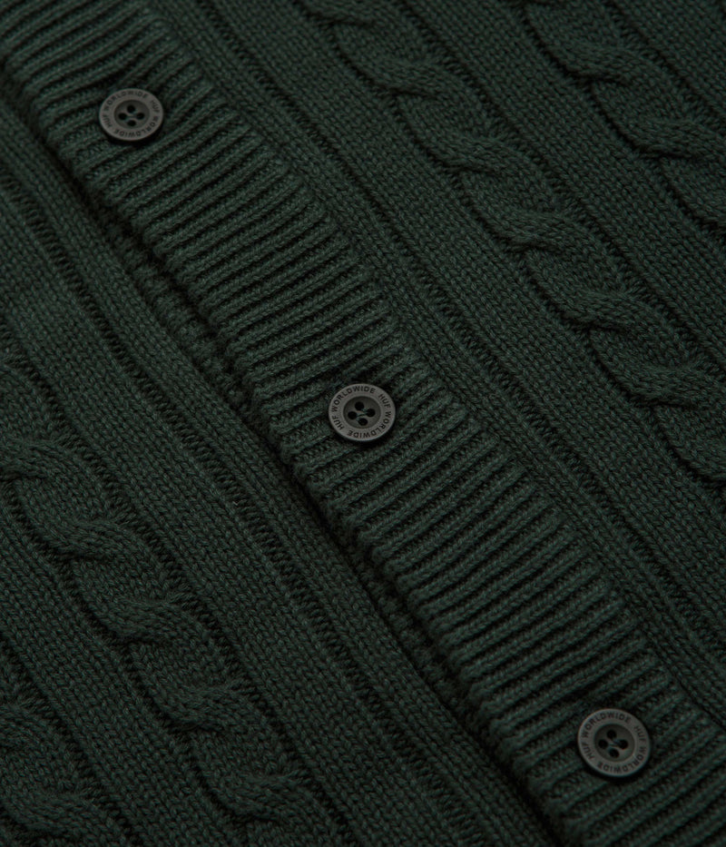 HUF TT Jacquard Cardigan in Hunter Green