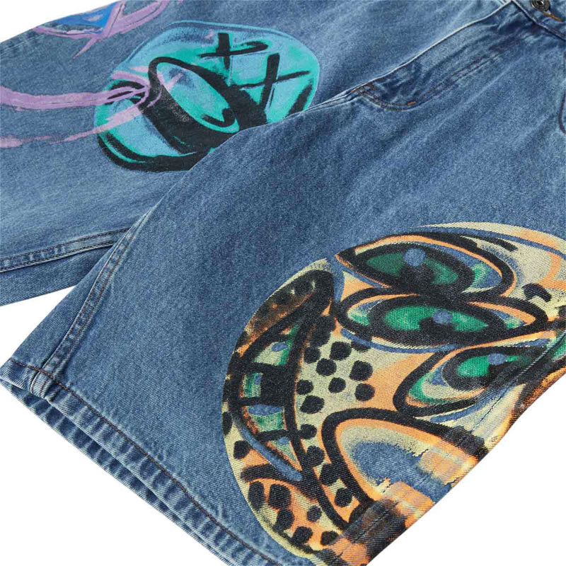 HUF x Kenny Scharf Spray Guys Denim Shorts - Multi