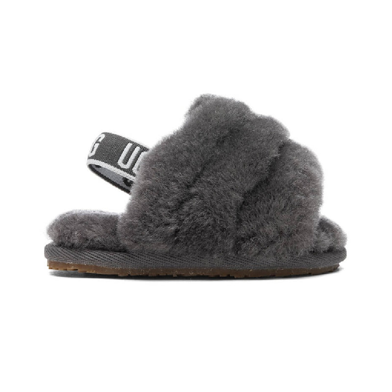 Infant UGG Fluff Yeah Slide Charcoal (1098577I-CHRC)