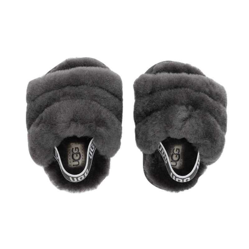 Infant UGG Fluff Yeah Slide Charcoal (1098577I-CHRC)