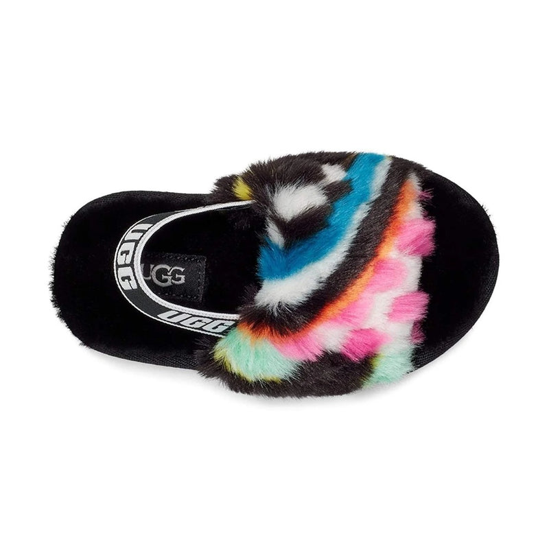 Infant UGG Fluff Yeah Slide Checks Black Multi (1130391I-BLKM)