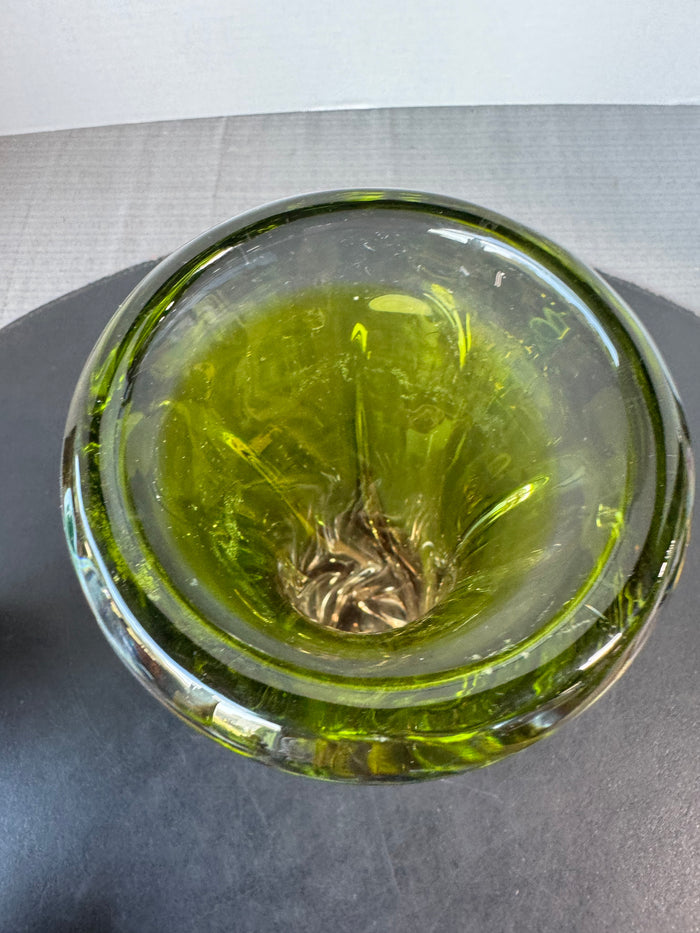 Joska Waldglashütte Style Green Ombré Art Glass Vase