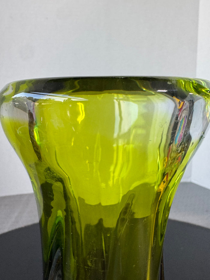 Joska Waldglashütte Style Green Ombré Art Glass Vase