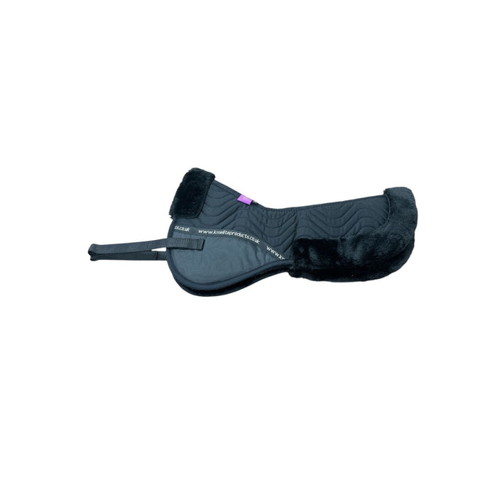 KM Elite Teddy Half Pad- Black/ black