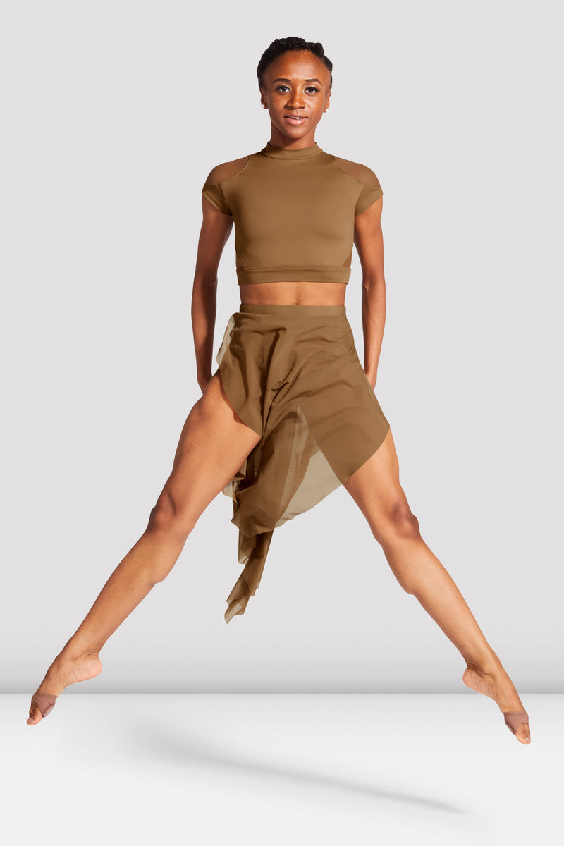 Ladies Hanae Cap Sleeve Crop Top - BLOCH US