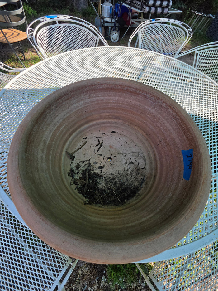 Large Shallow Terracotta Planter w/Flower Embellishment