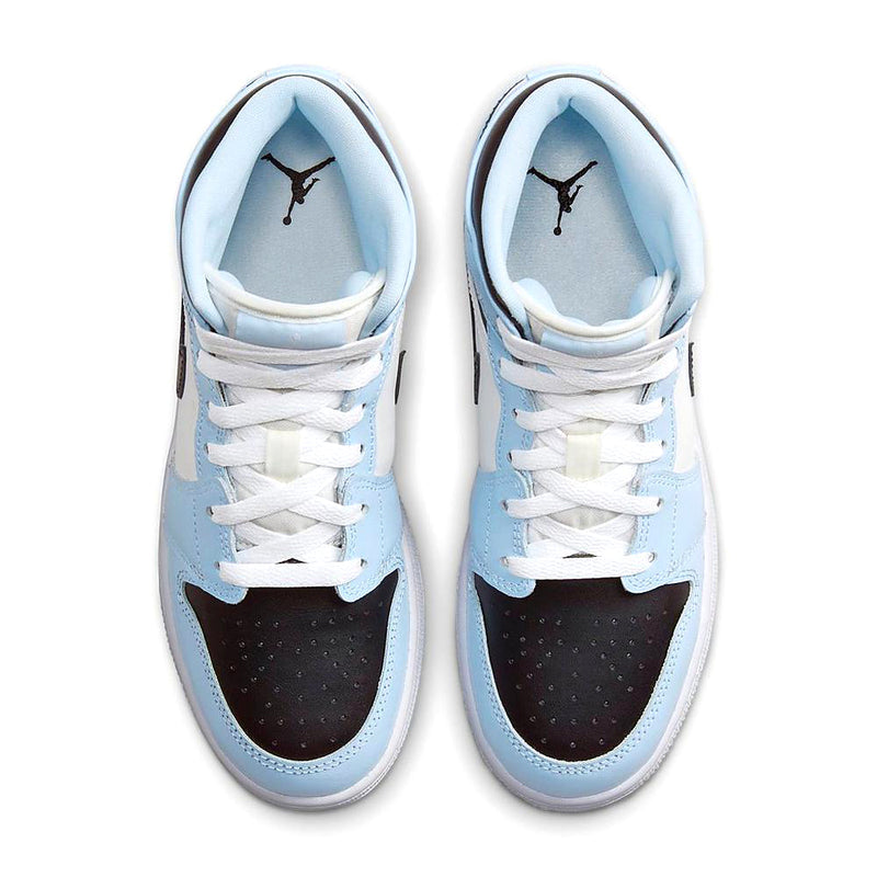 Little Kid's Jordan 1 Mid Ice Blue/Black-Sail-White (640737 401)