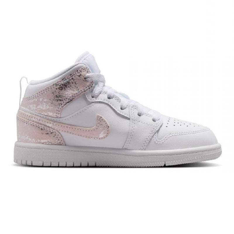 Little Kid's Jordan 1 Mid SE BP White/Field Silver-White-White (IR2317 100)