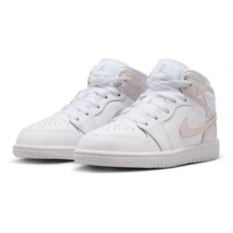 Little Kid's Jordan 1 Mid SE BP White/Field Silver-White-White (IR2317 100)
