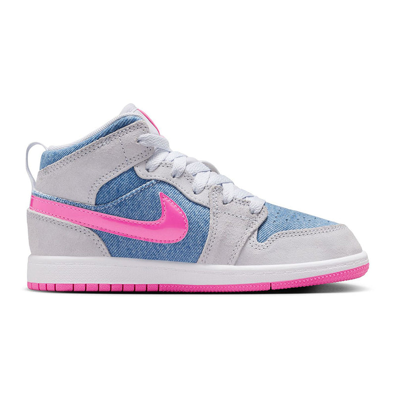 Little Kid's Jordan 1 Mid SE Cobalt Bliss/Pink Glow-White (HQ1998 400)