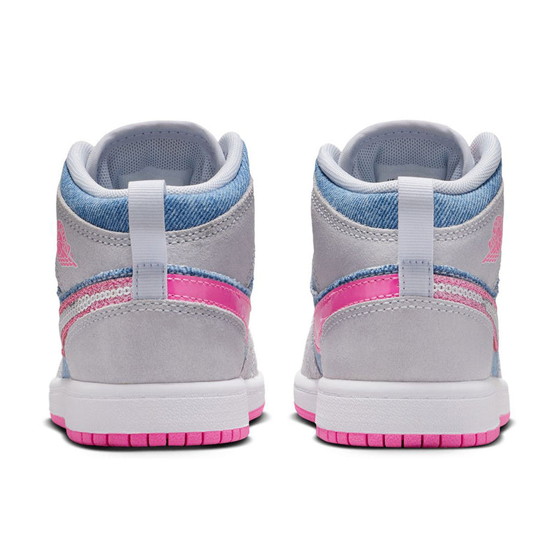 Little Kid's Jordan 1 Mid SE Cobalt Bliss/Pink Glow-White (HQ1998 400)