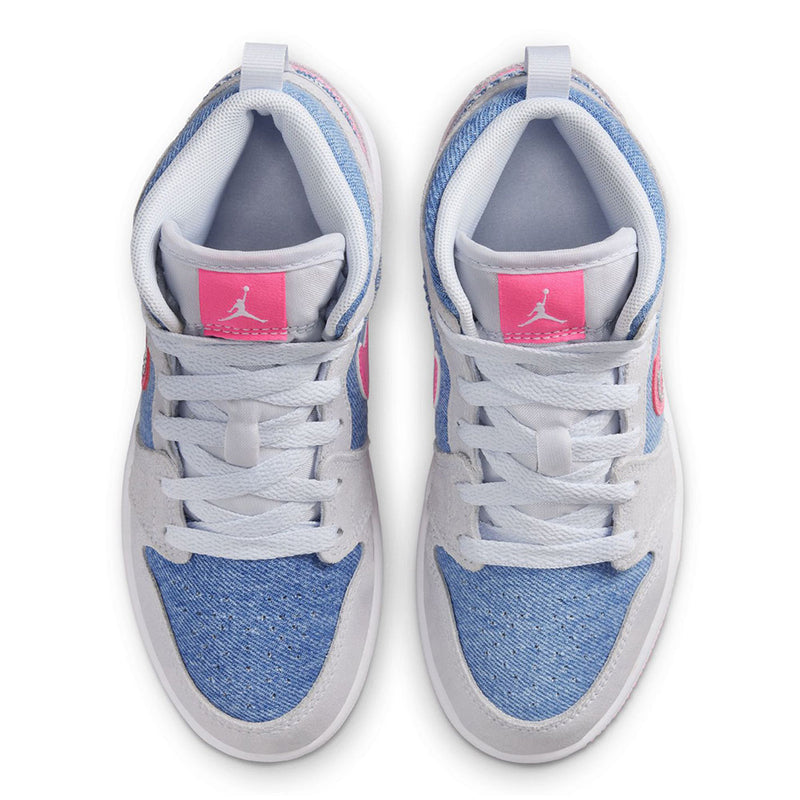 Little Kid's Jordan 1 Mid SE Cobalt Bliss/Pink Glow-White (HQ1998 400)