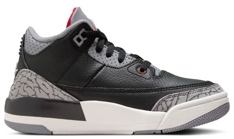 Little Kid's Jordan 3 Retro Black/Fire Red-Cement Grey (DM0966 010)