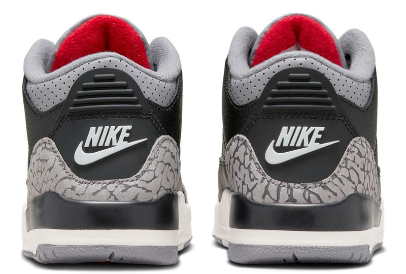 Little Kid's Jordan 3 Retro Black/Fire Red-Cement Grey (DM0966 010)