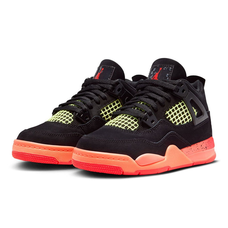 Little Kid's Jordan 4 Retro Black/Infrared 23-Bright Mango (II1269 001)