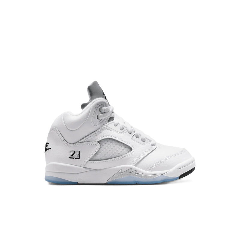 Little Kid's Jordan 5 Retro OG "White Metallic" Wht/Blk-Sil (HQ7979 103)