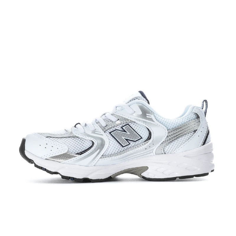 Little Kid's New Balance 530 Bungee Lace White Grey (PZ530SB1)