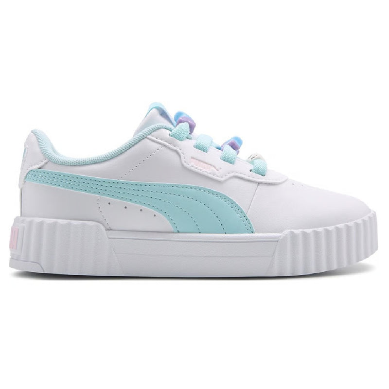 Little Kid's Puma Carina 3.0 Friendship AC PS Wht-Aqua-Pink (405372 02)
