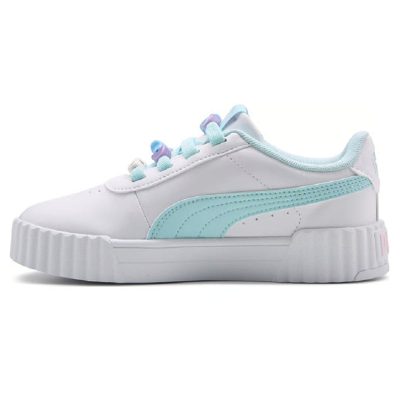 Little Kid's Puma Carina 3.0 Friendship AC PS Wht-Aqua-Pink (405372 02)