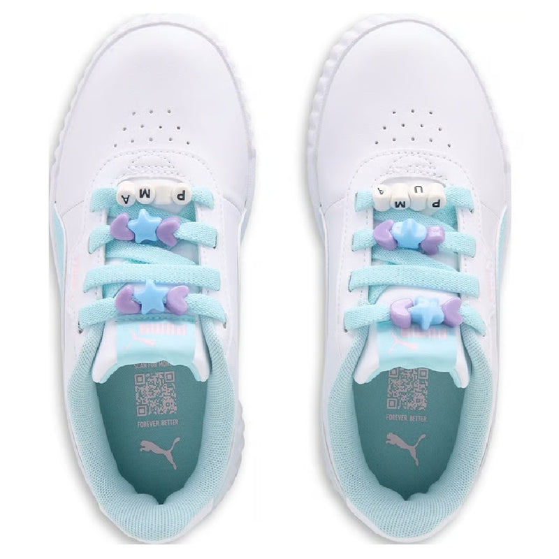 Little Kid's Puma Carina 3.0 Friendship AC PS Wht-Aqua-Pink (405372 02)